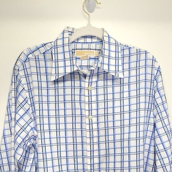 Michaelā Kors Men'sĀ Button Down Blue/WhiteāShirt SizeāMedium - Picture 4 of 8